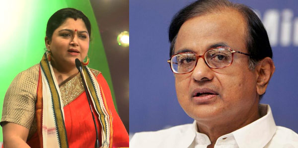 kushboo with chidambaram,kushboo,chidambaram,congress,tamilnadu,ilamgovan  ఖుష్బూ... లేదంటే చిదంబరమే..? 